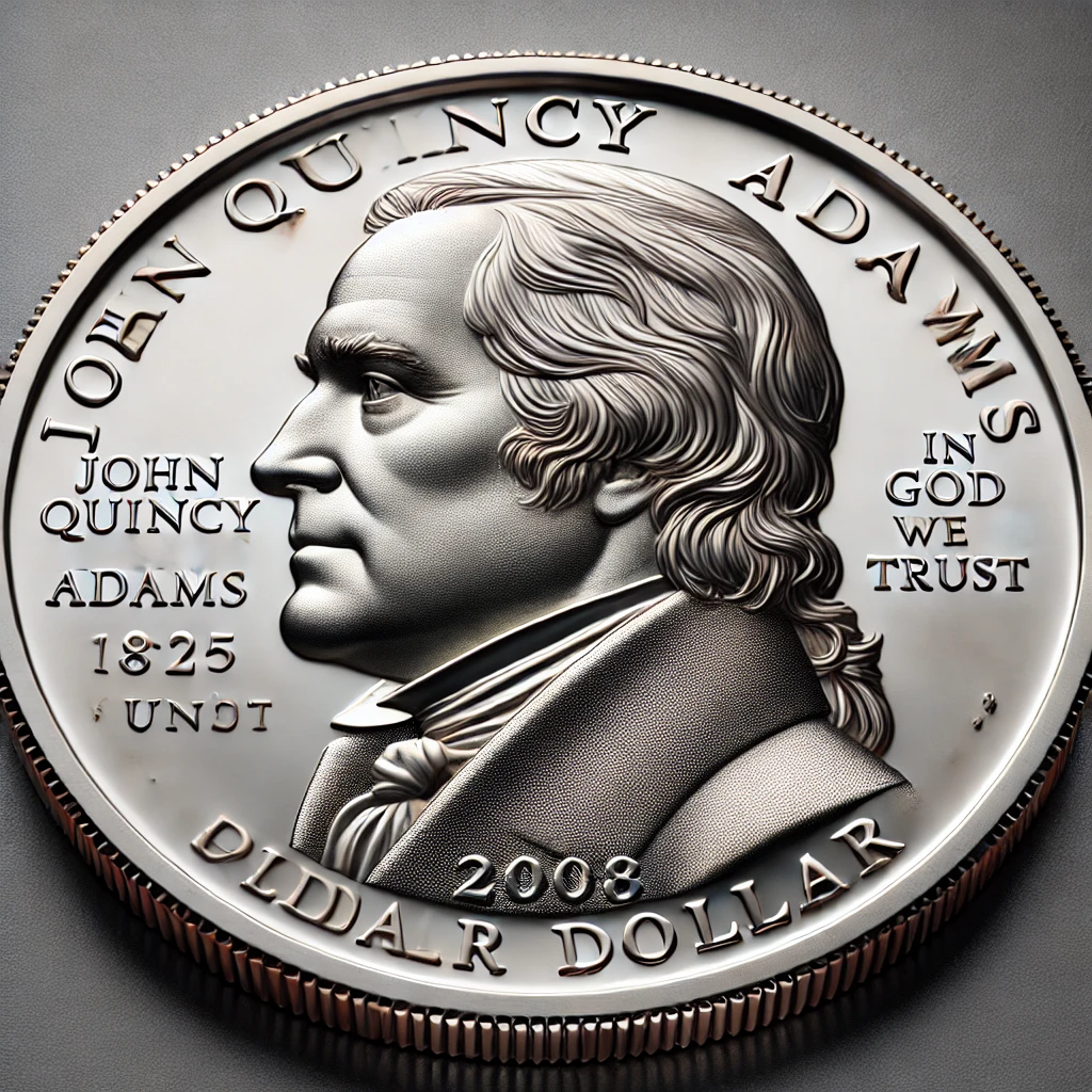 2008 John Quincy Adams Presidential Dollar (Missing Edge Lettering)