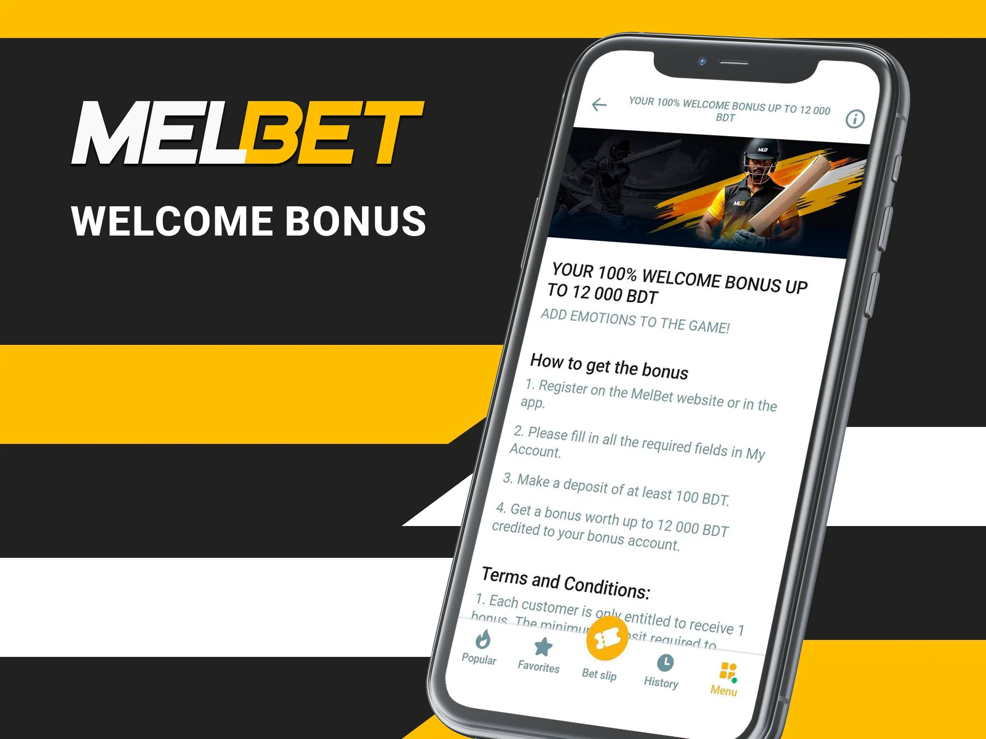 Become a Melbet user to get generous casino and sports bonuses.