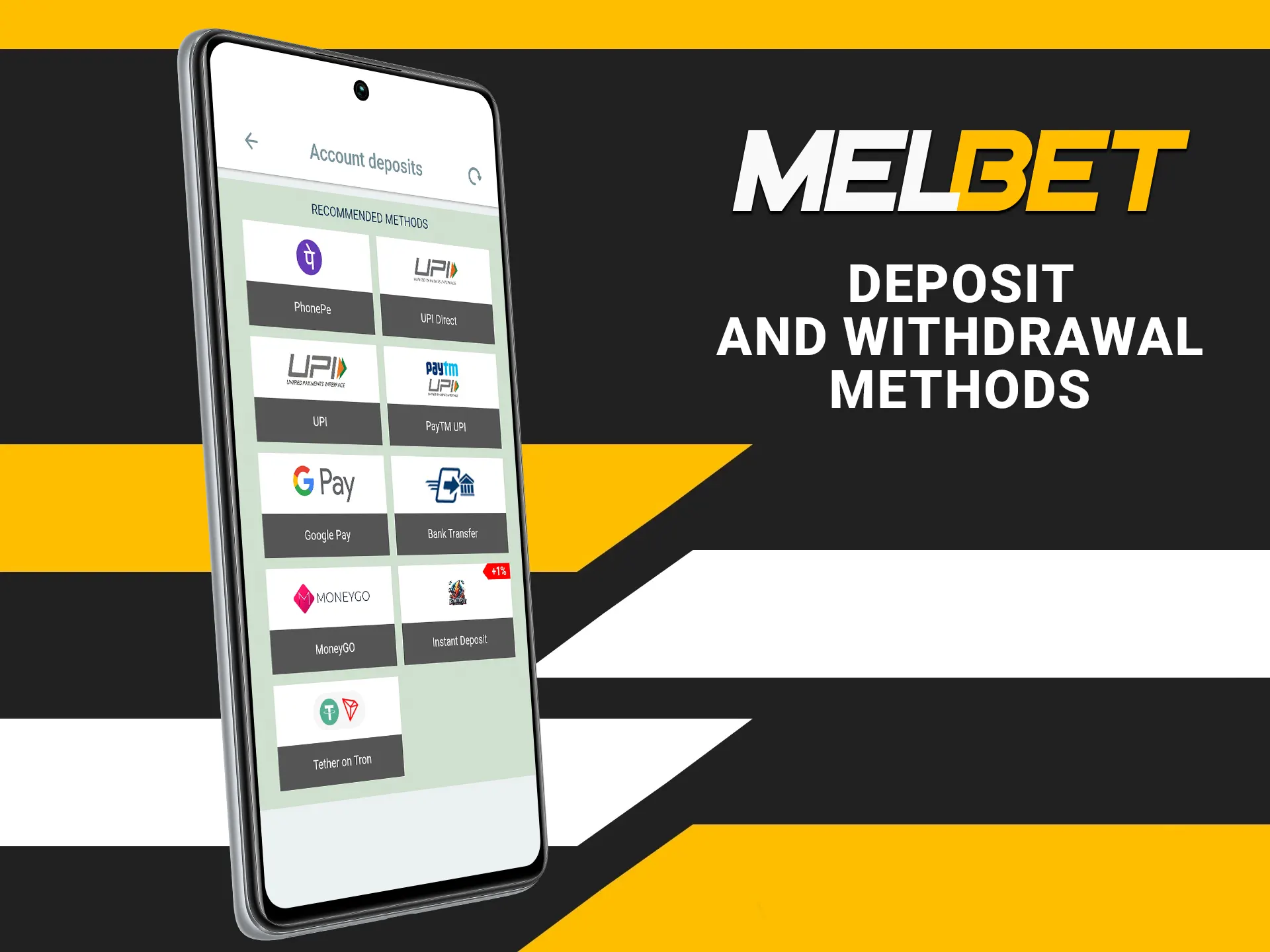 Top up your account and withdraw your poker winnings at Melbet Casino.