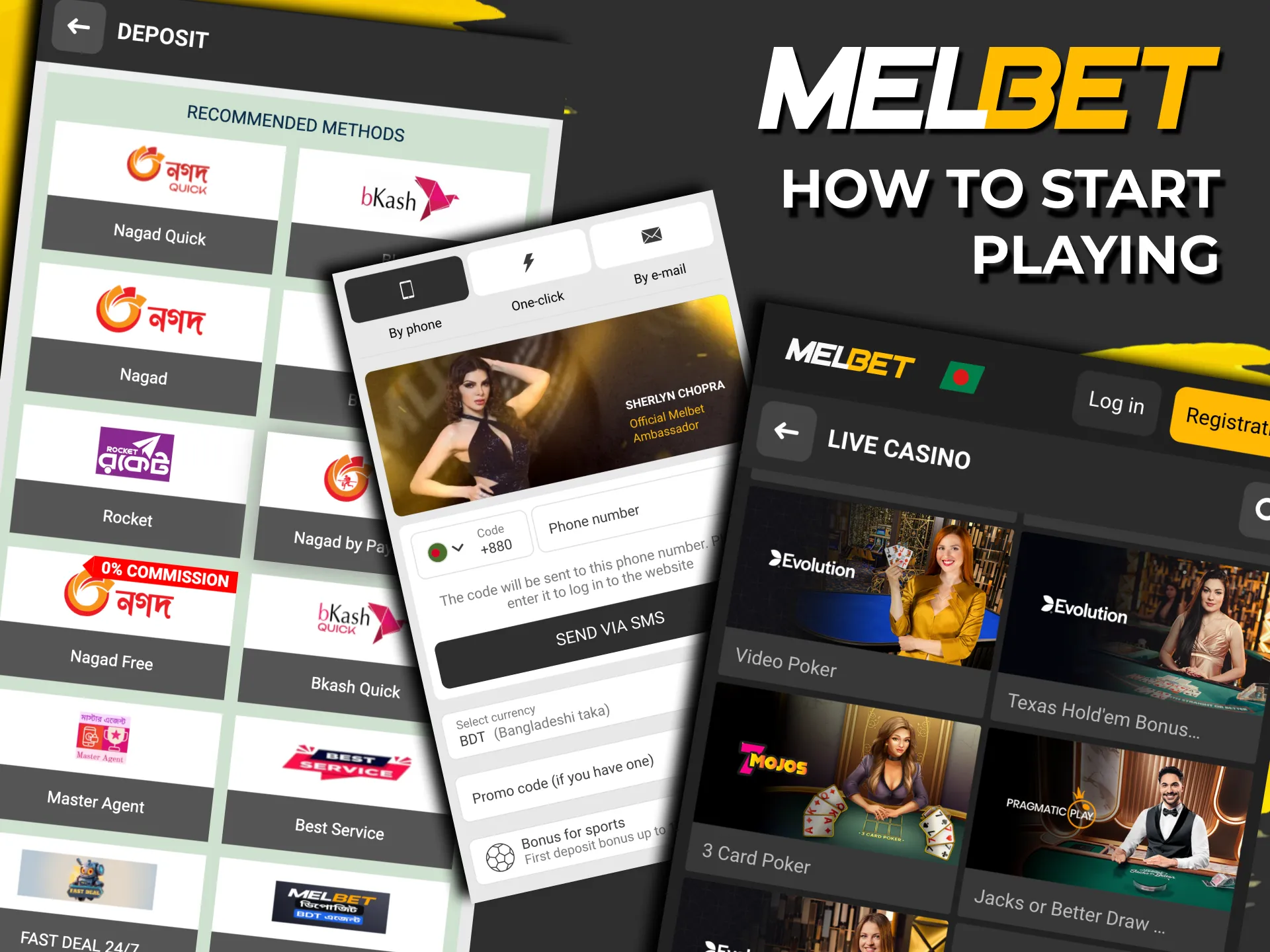 Start playing poker on Melbet in minutes.
