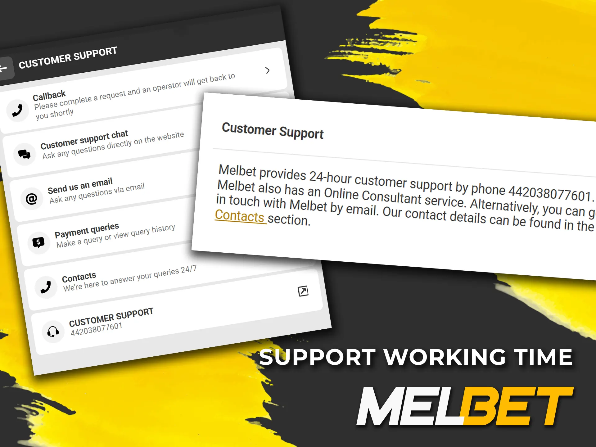 Find out Melbet website support hours.
