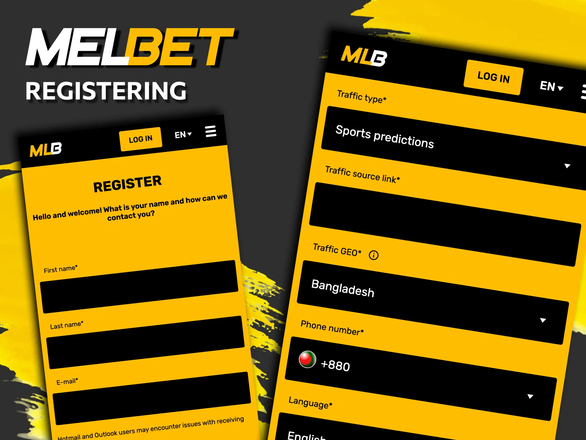 Melbet affiliate registration process for Bangladesh partners.