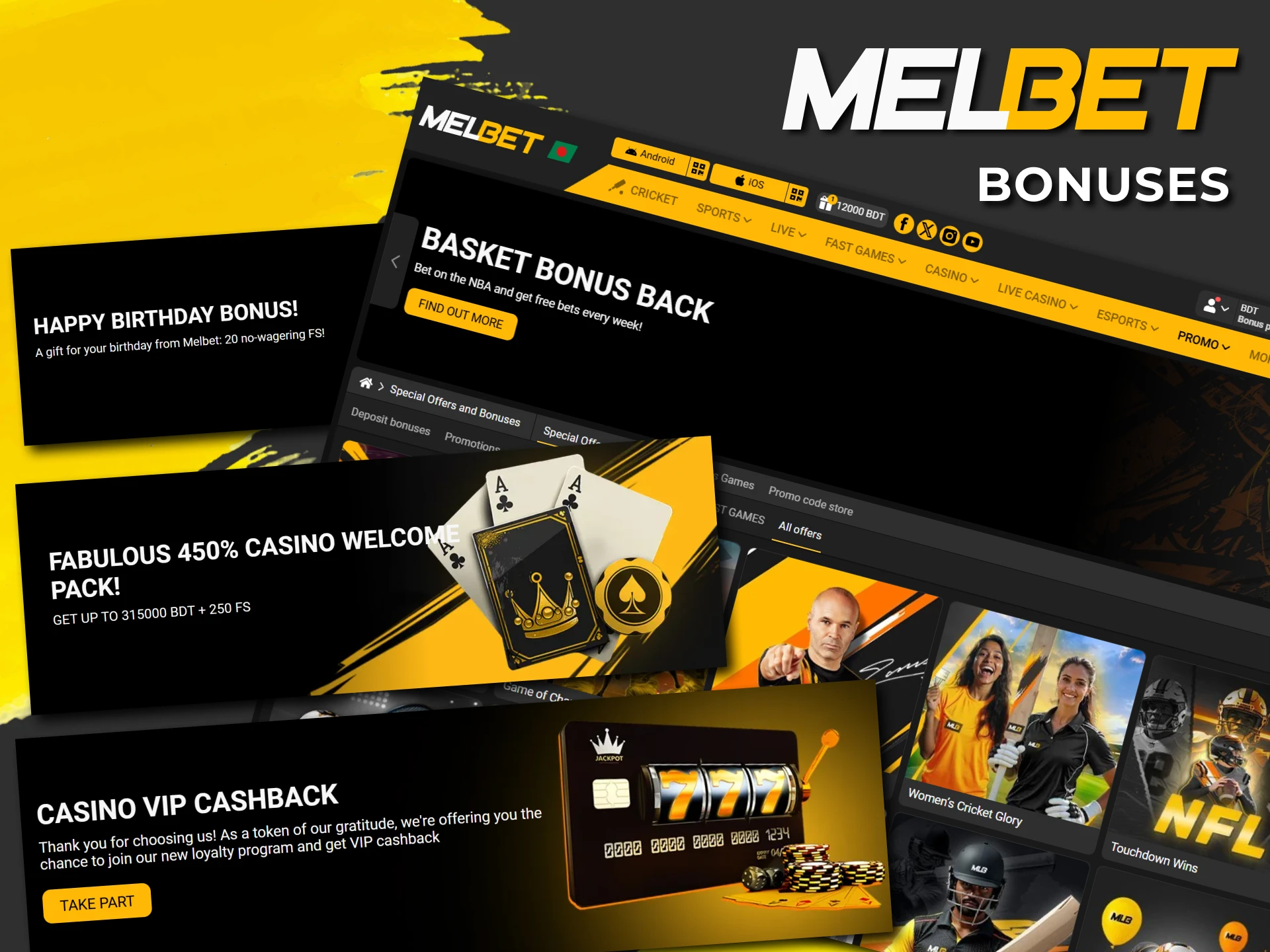 Check out the bonuses for jackpot players at Melbet.