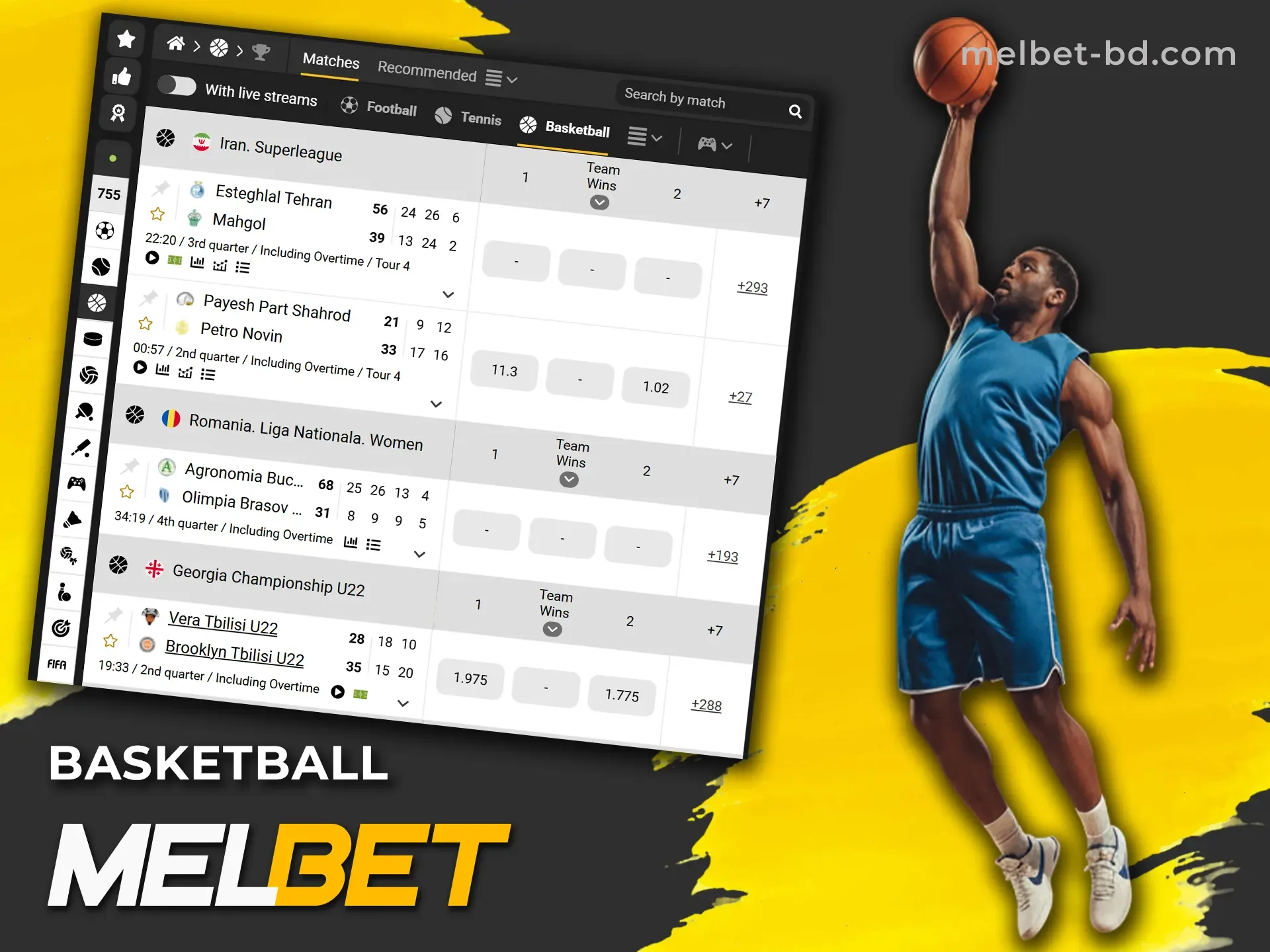 Make an accurate basketball prediction at Melbet official.