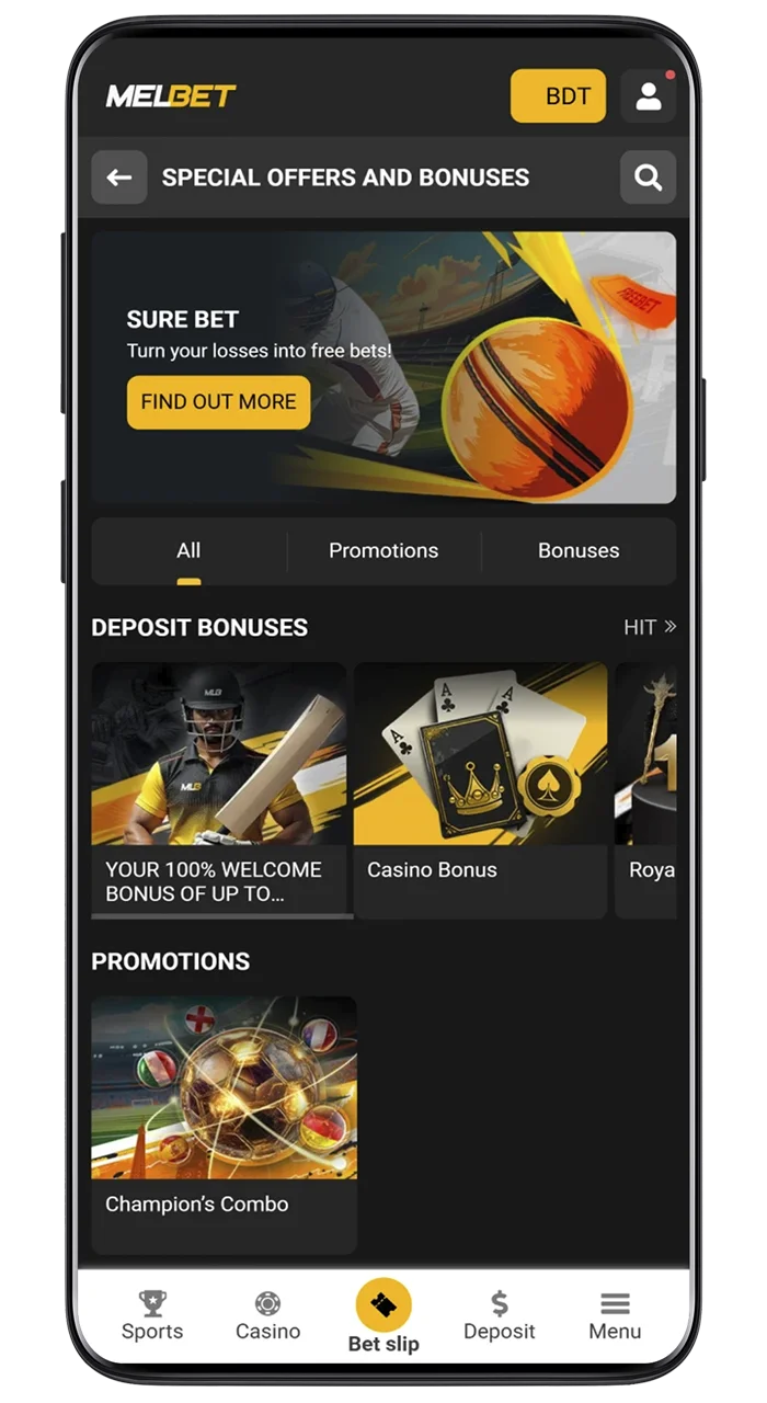 Melbet offers a wide range of promotions and bonuses.